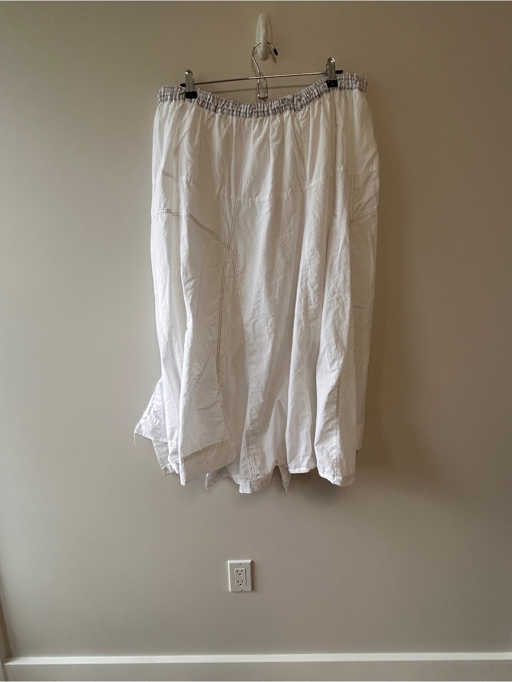 Parsley & Sage Women's 2X White Cotton Midi Skirt Boho FLAW - Picture 3 of 14